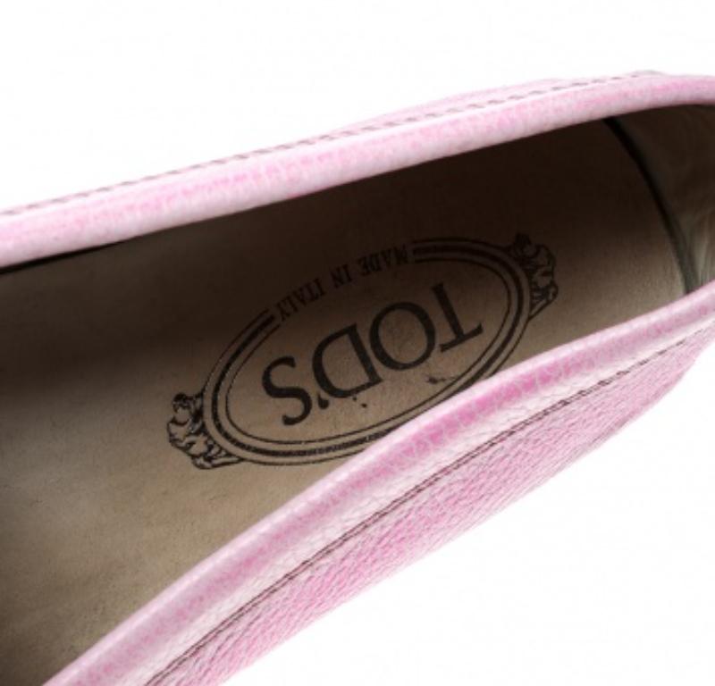 Penny Loafers en cuir rose fluo ombré de Tod's Taille 38 en vente 1