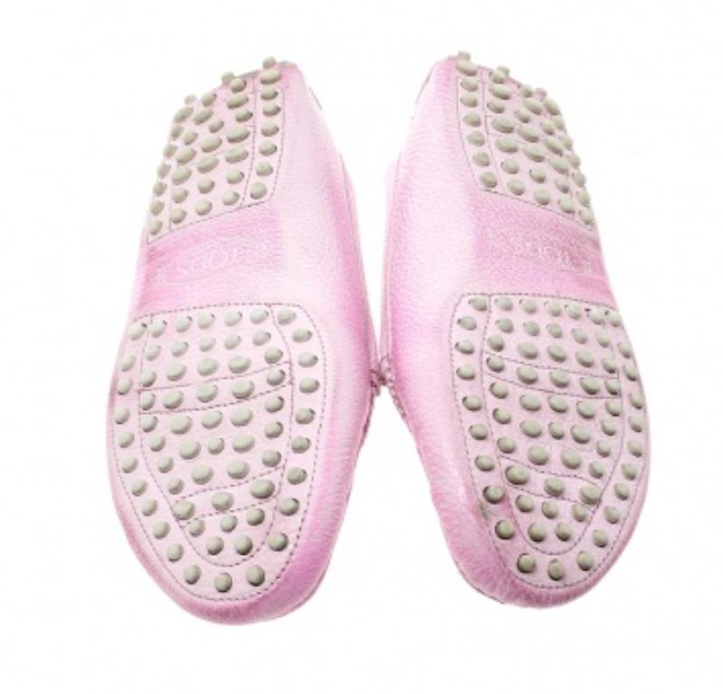 Penny Loafers en cuir rose fluo ombré de Tod's Taille 38 en vente 2