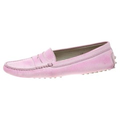 Penny Loafers en cuir rose fluo ombré de Tod's Taille 38