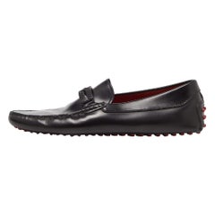 Tod's For Ferrari Black Leather Slip On Loafers Size 39.5