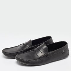 Tod's For Ferrari Black Leather Slip On Loafers Size 41
