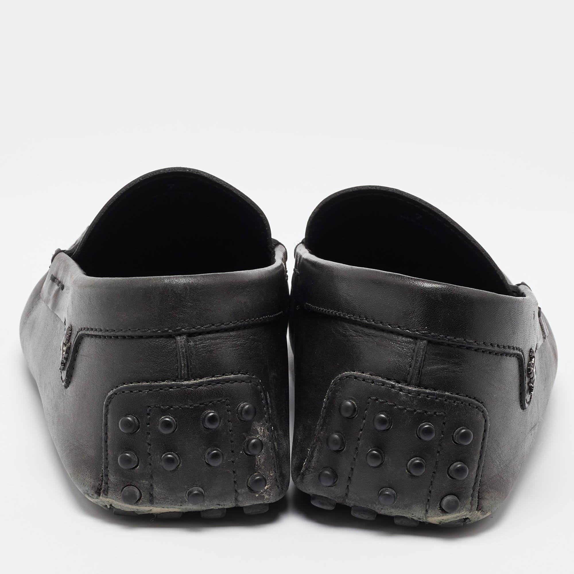 Tod's For Ferrari Black Leather Slip On Loafers Size 41 For Sale 1