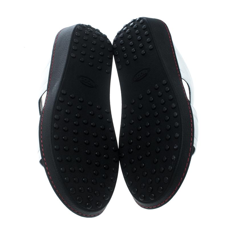 Women's Tod's for Ferrari Limited Edition White Leather Platform Slide Sandals Size 39.5