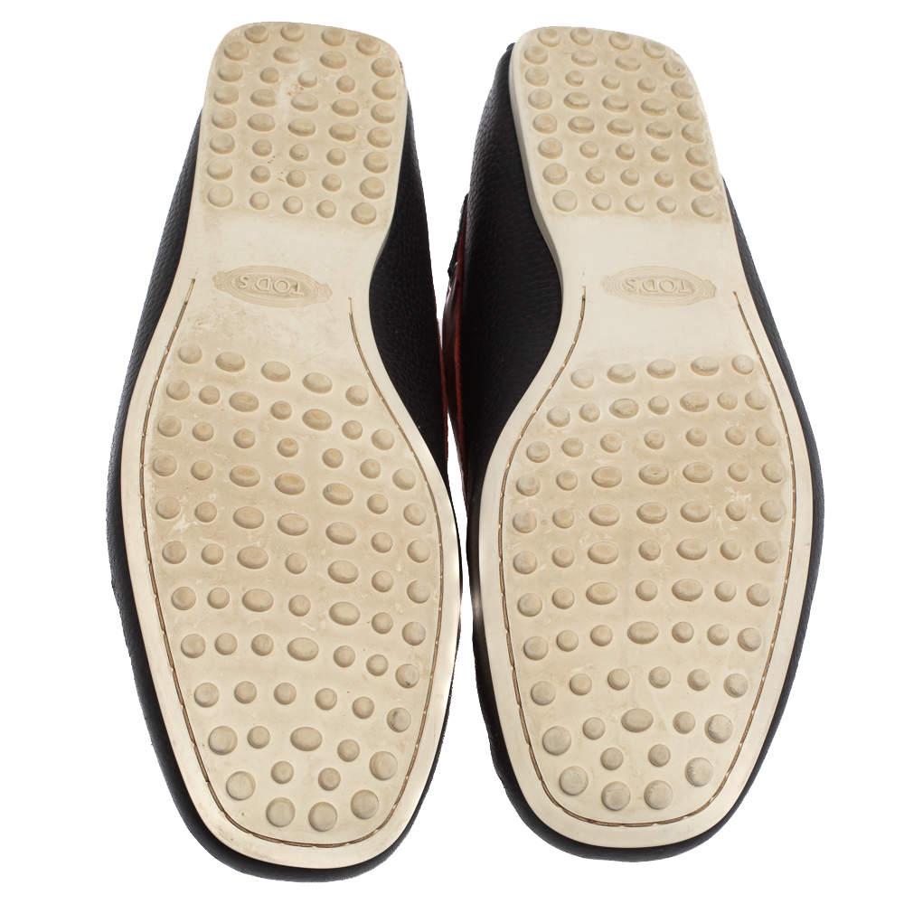 Tod's For Ferrari Mocasines de cordones de piel azul marino/rojo talla 41 1