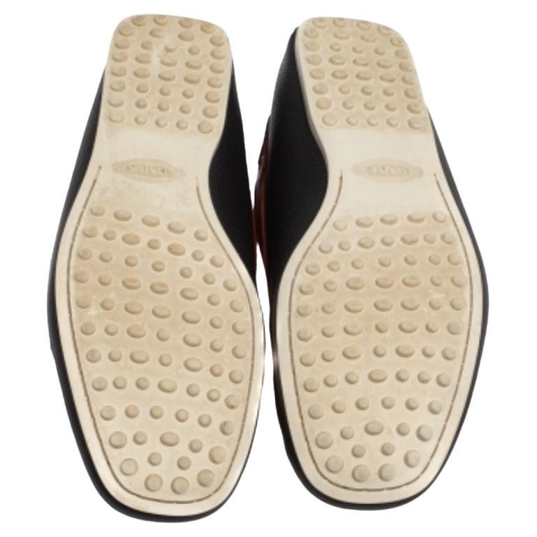 Tod's For Ferrari Navy Blue/Red Leather Lace Loafers Size 41 For Sale 2