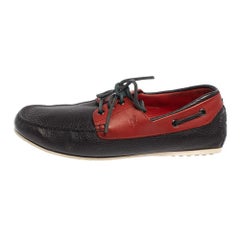 Tod's For Ferrari Mocasines de cordones de piel azul marino/rojo talla 41