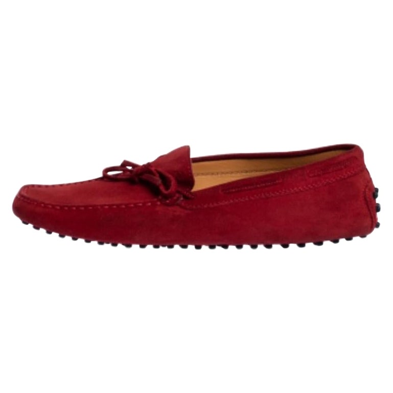 Tod's pour Ferrari - Mocassins en daim rouge avec nœud - Taille 40,5
