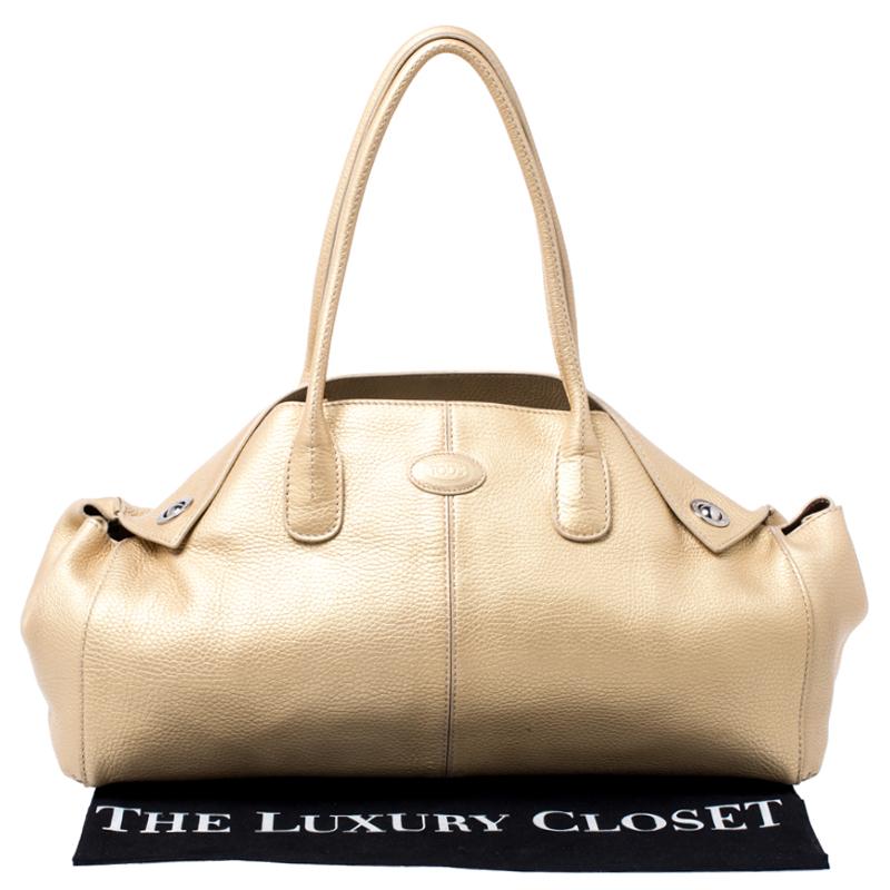 Tod's Gold Leather D Bag Media Tote 4