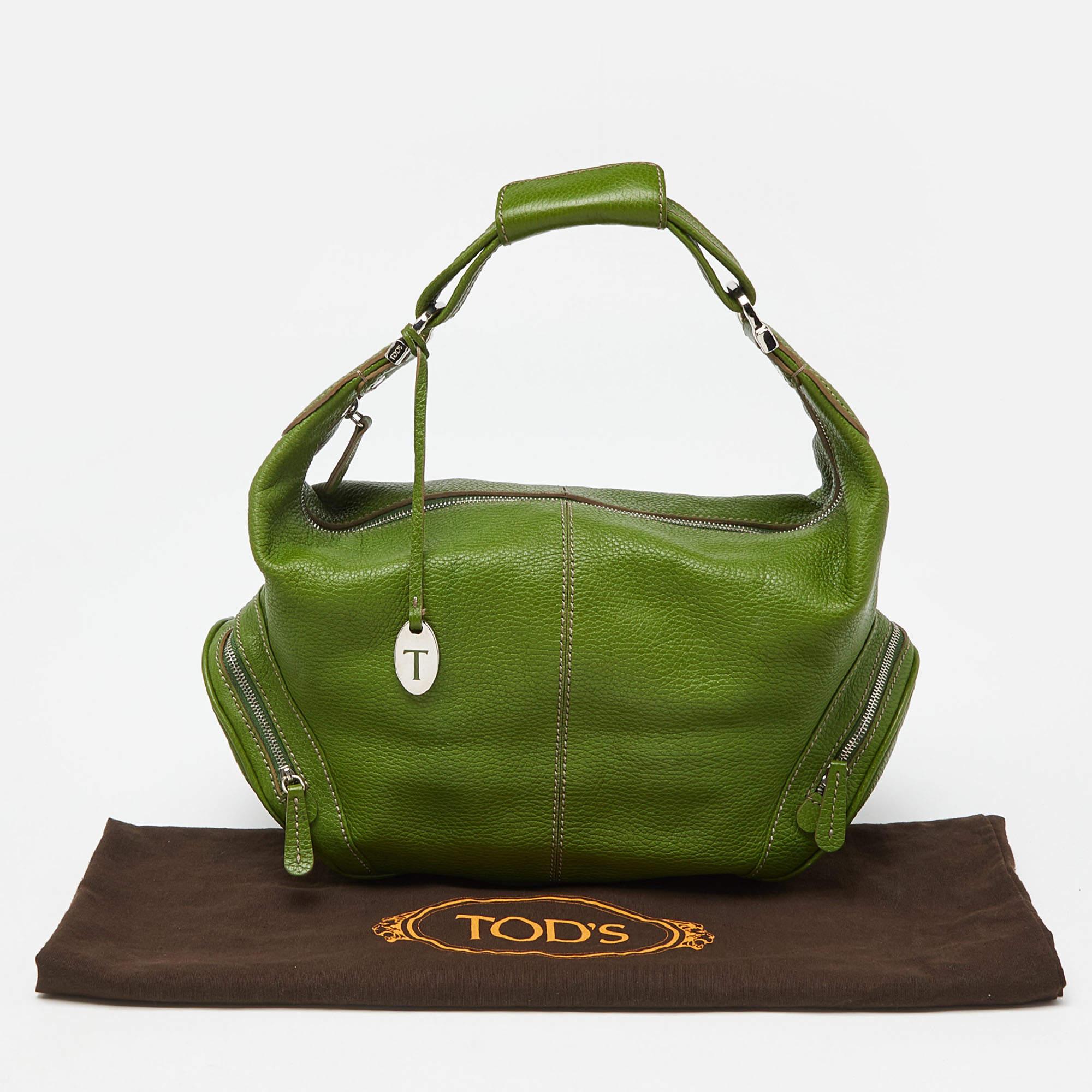 Tod's Green Leather Charlotte Hobo 6