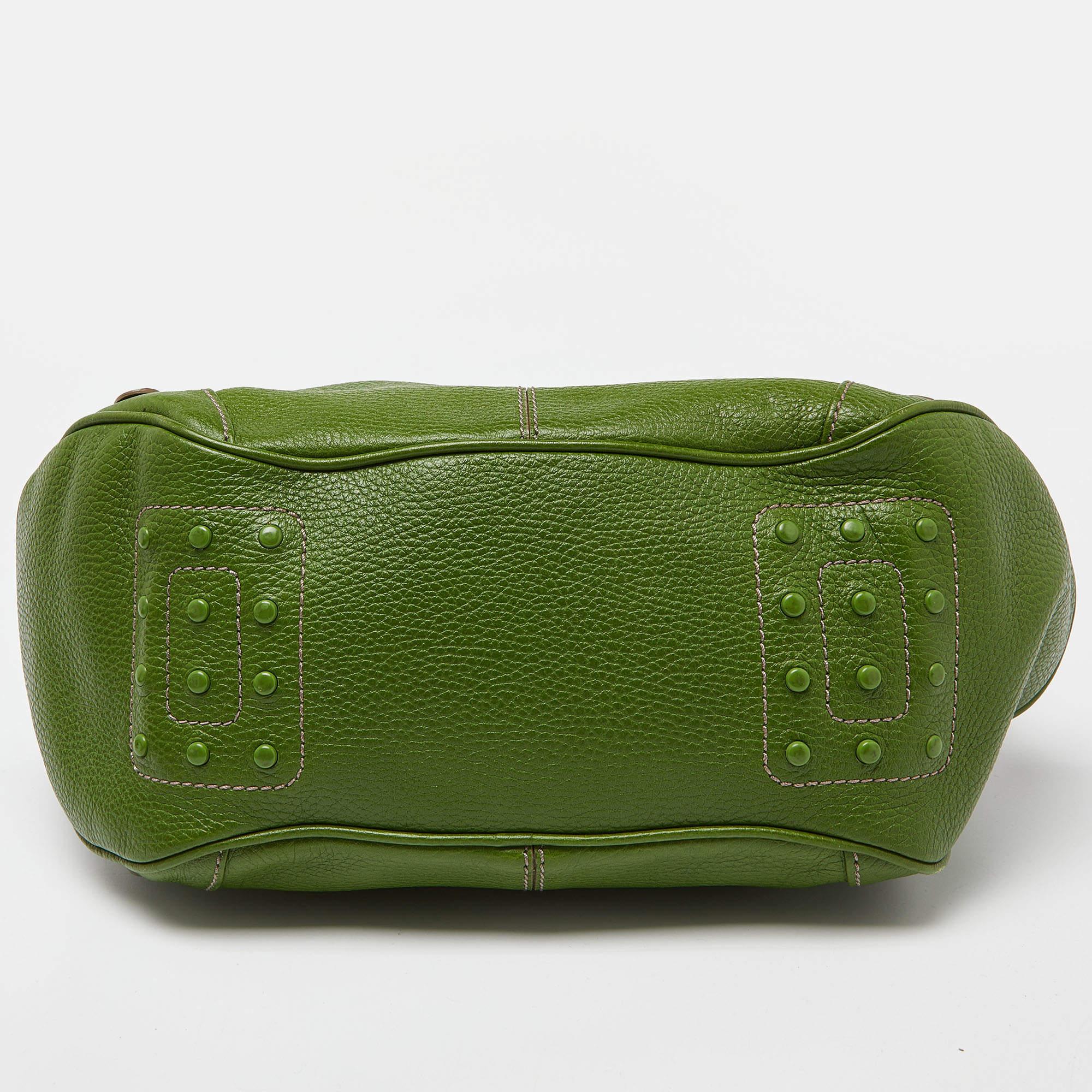 Tod's Green Leather Charlotte Hobo 2