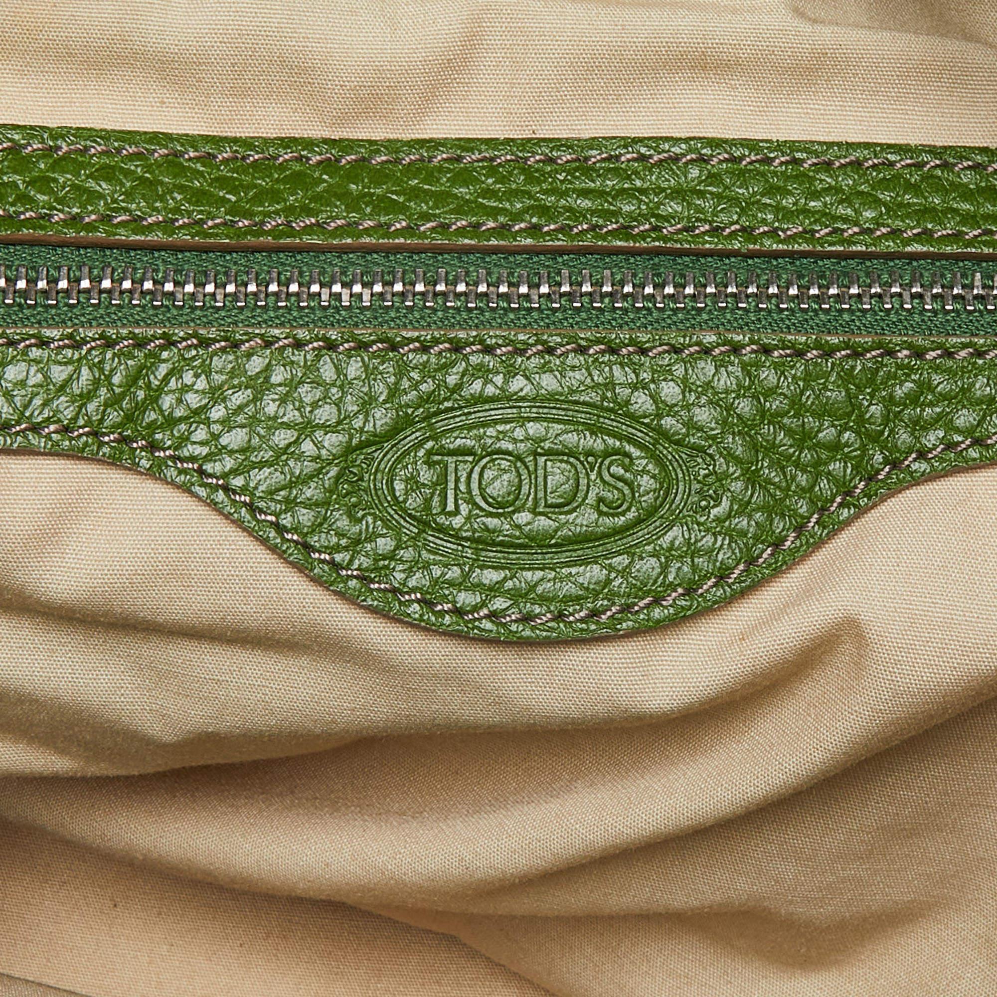 Tod's Green Leather Charlotte Hobo 5