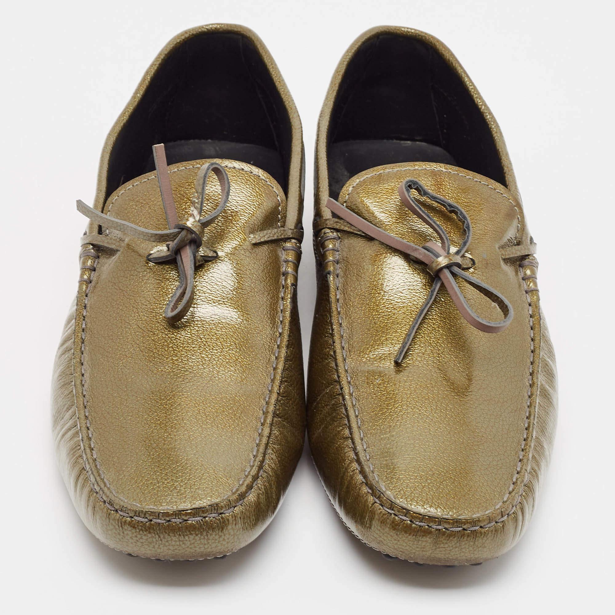 Brown Tod's Green Patent Leather Driver Loafers Size 44.5