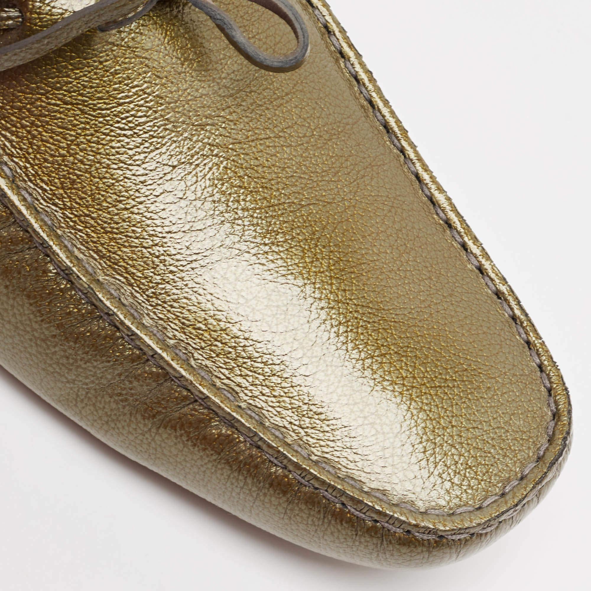 Tod's Green Patent Leather Driver Loafers Size 44.5 2