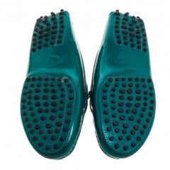 Tod's Green Patent Leather Gommini Penny Loafers Size 36