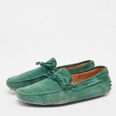 Tod's Green Suede Bow Loafers Size 42