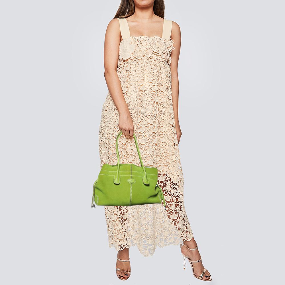 Brown Tod's Green Suede D Bag Media Tote