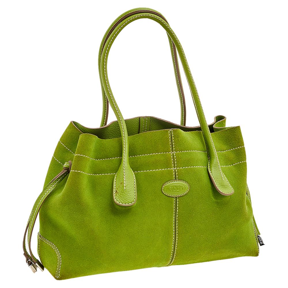 Tod's Green Suede D Bag Media Tote 2