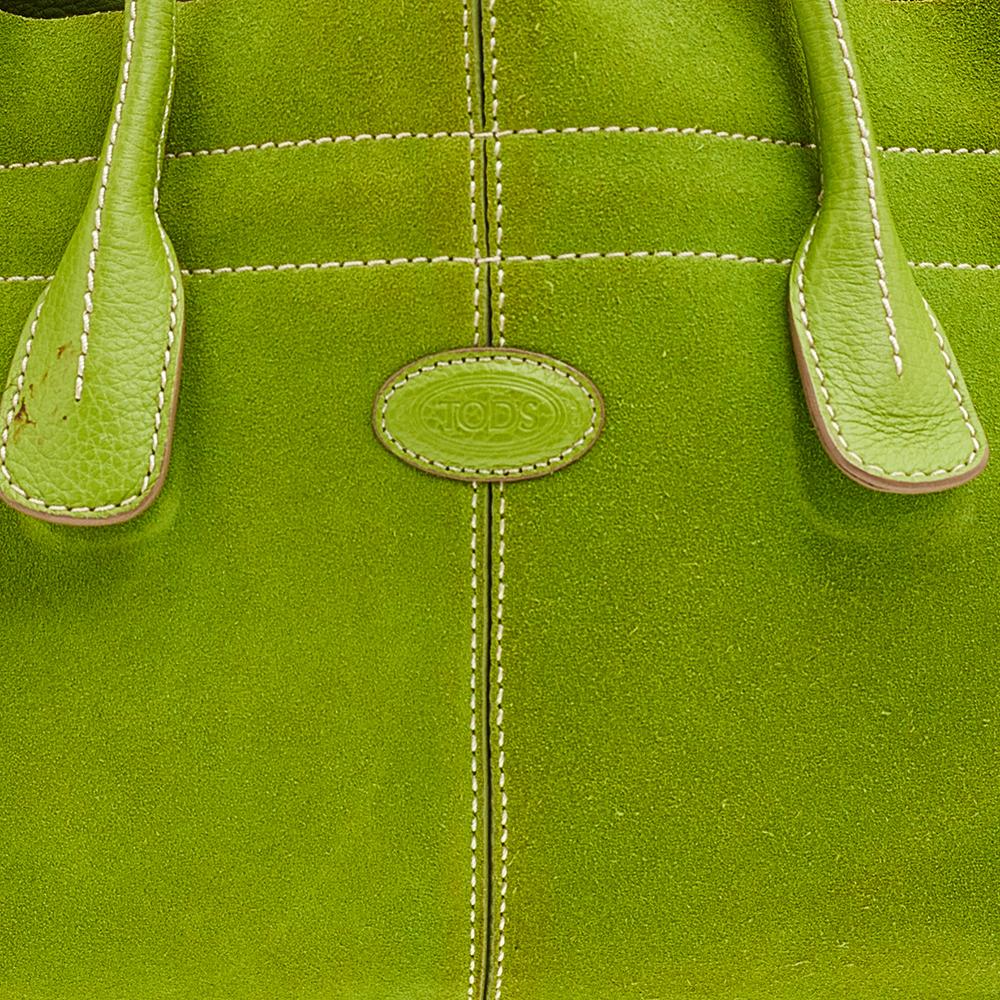 Women's Tod's Green Suede D Bag Media Tote