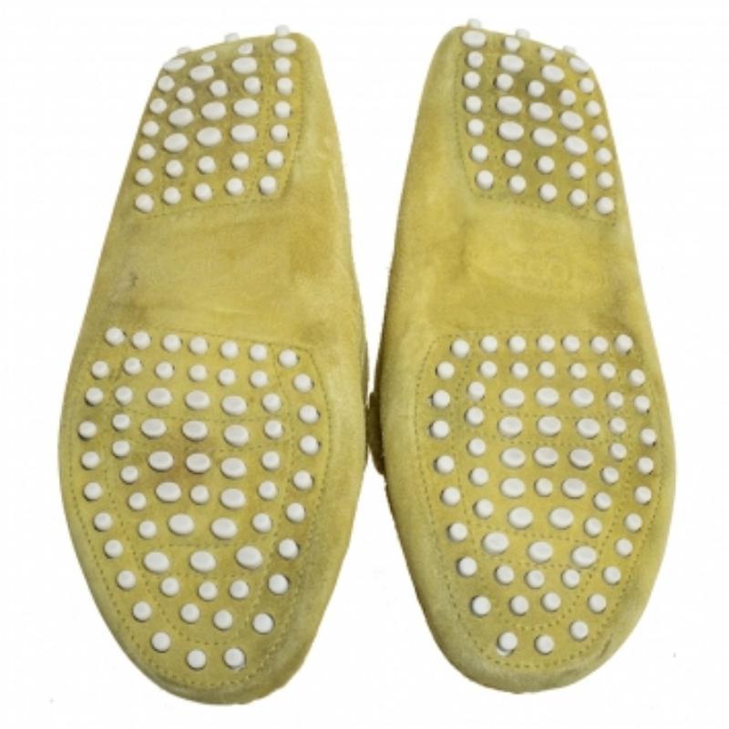 Tod's Green Suede Slip On Loafers Size 39 For Sale 2