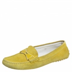 Tod's Green Suede Slip On Loafers Size 39