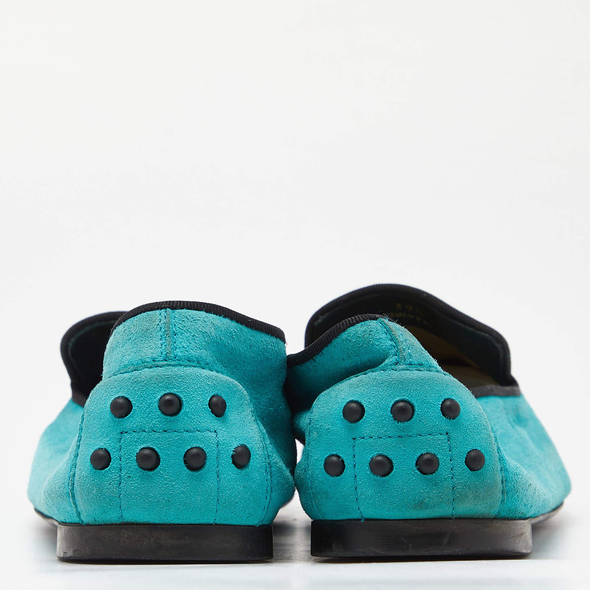 Tod's Green Suede Smoking Slippers Size 39.5 For Sale 1