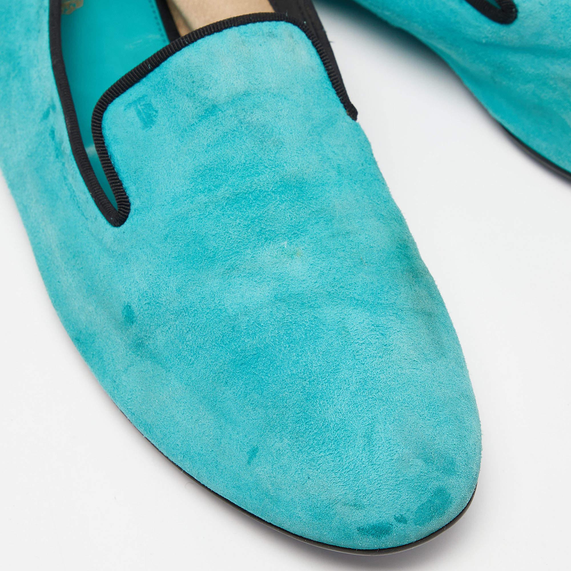 Tod's Green Suede Smoking Slippers Size 39.5 For Sale 3