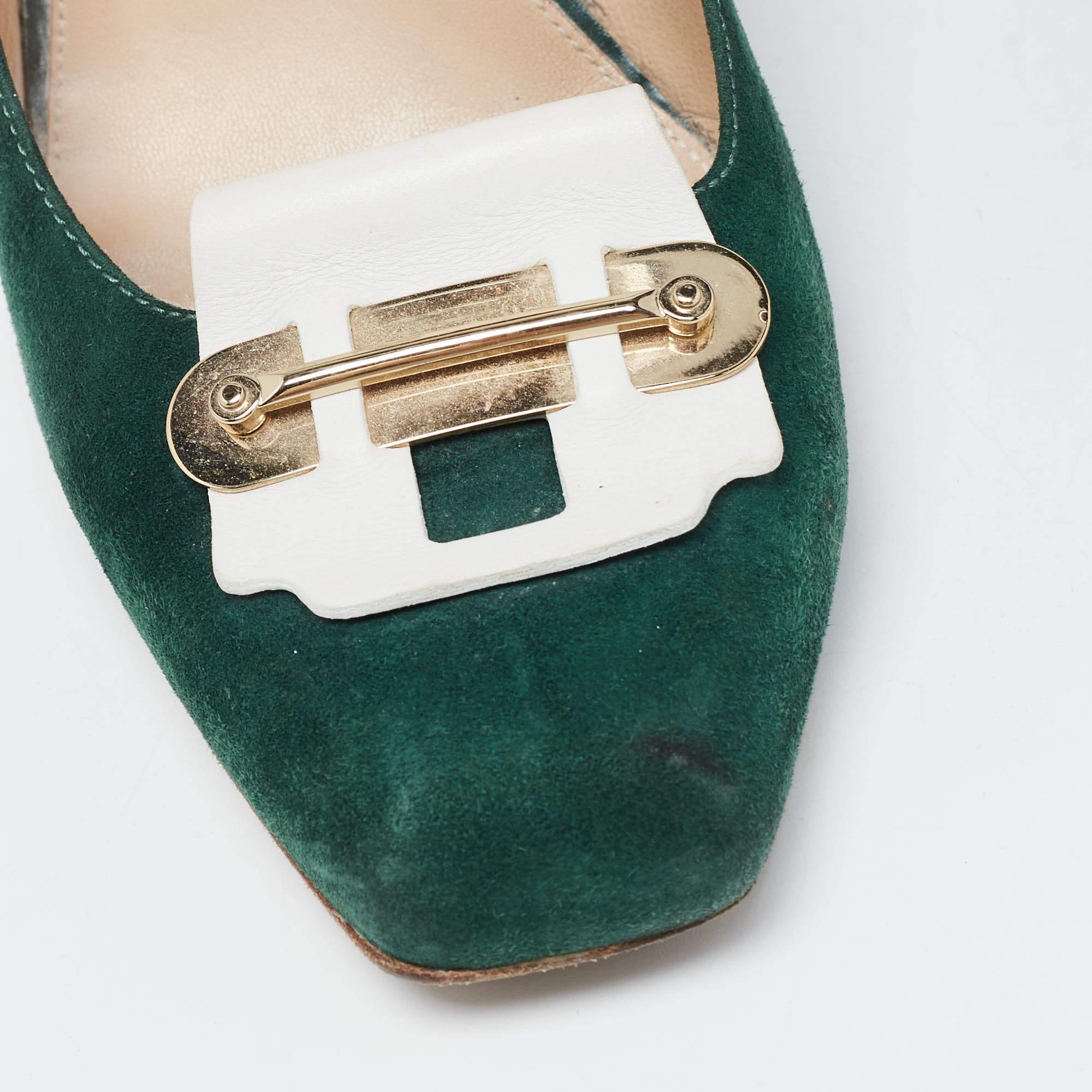 Mocasines Tod's en piel y ante verde/blanco Talla 40 en venta 2