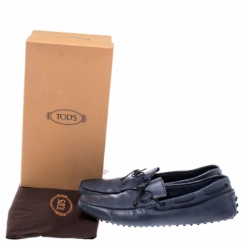 Tod's - Mocassins en cuir gris avec nœud Taille 45.5 Pour hommes en vente