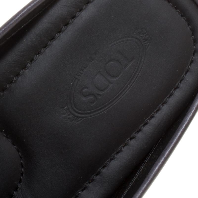Tod's Grey Leather Sabot Loafer Slides Size 43 2