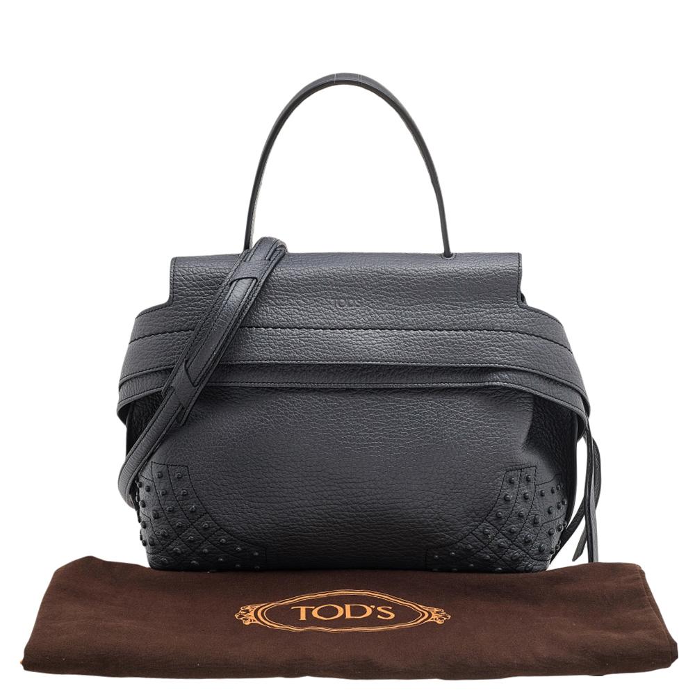 Tod's Grey Leather Wave Top Handle 6