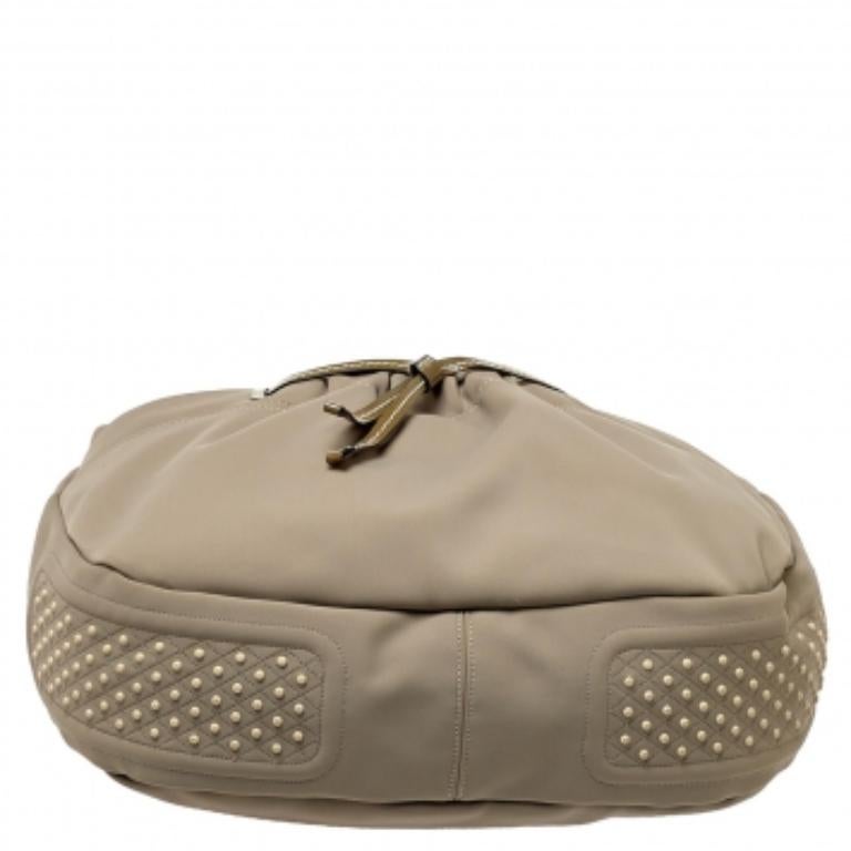 Tod's Grey Neoprene Fabric Hobo For Sale 2