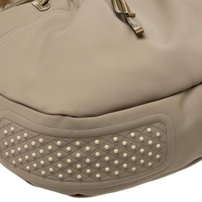 Tod's Grey Neoprene Fabric Hobo For Sale 3