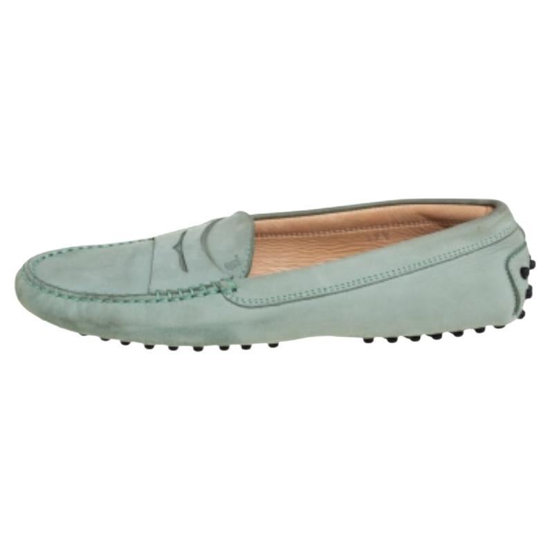 Mocasines Tod's Slip On de piel de nobuck gris talla 37.5 en venta