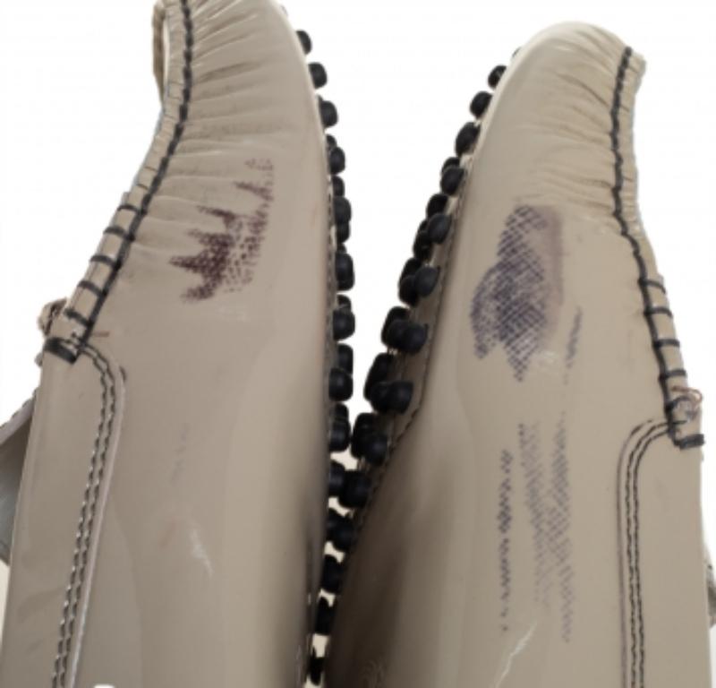 Tod's Grey Patent Leather Slip on Loafers Size 40.5 For Sale 3