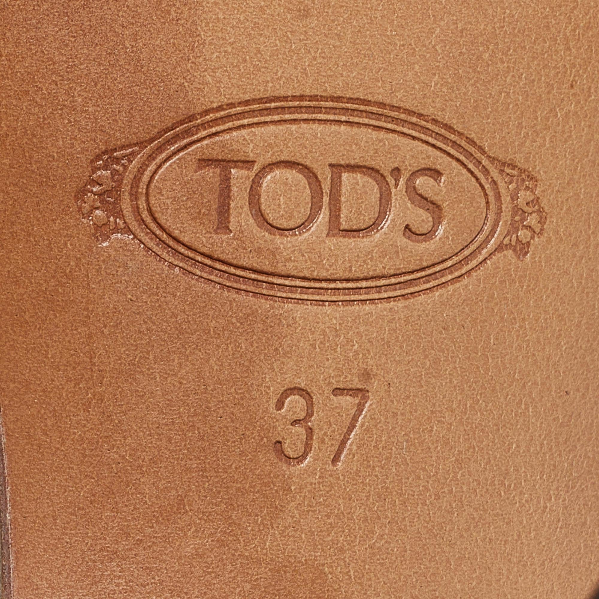 Tods Grey/Purple Suede and Leather Ankle Strap Sandals Size 37 For Sale 3