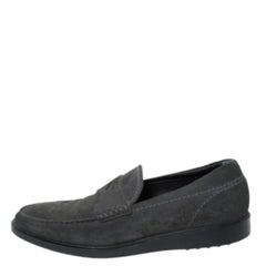 Tod's Grey Suede Penny Loafers Size 41.5