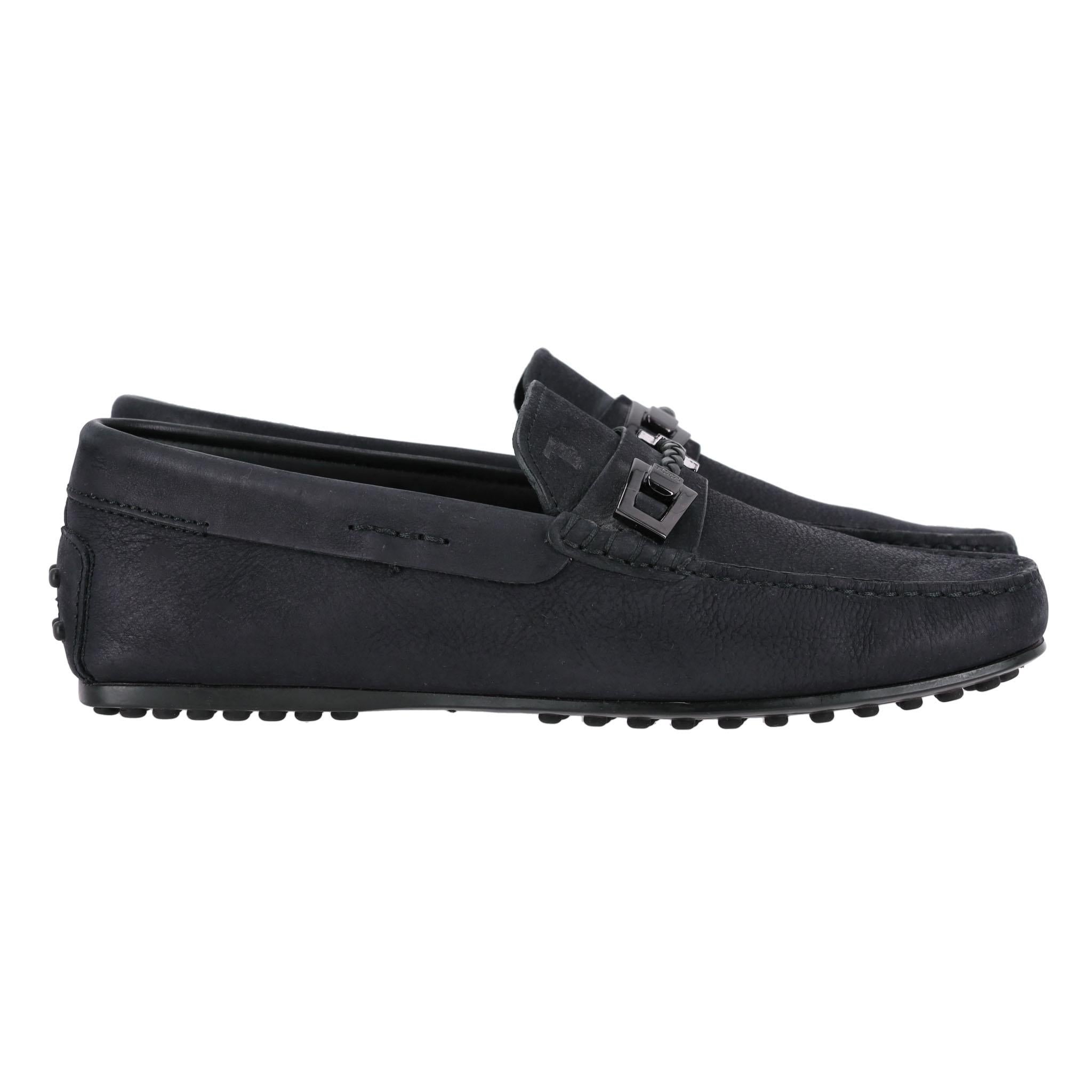 Tod's Leo Clamp City Gommino Mocassins en cuir nubuck Bon état - En vente à London, GB