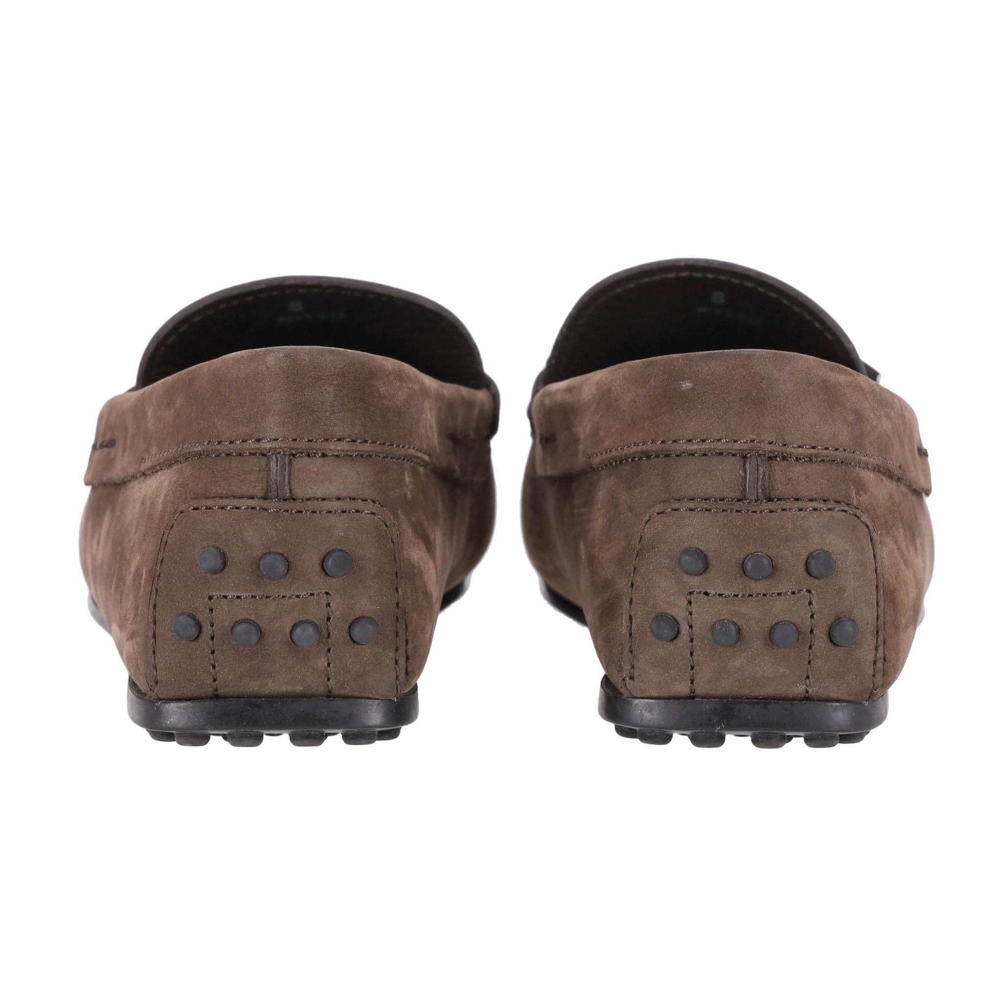  Tod's Leo Clamp City Gommino Mocassins en cuir nubuck Pour hommes 