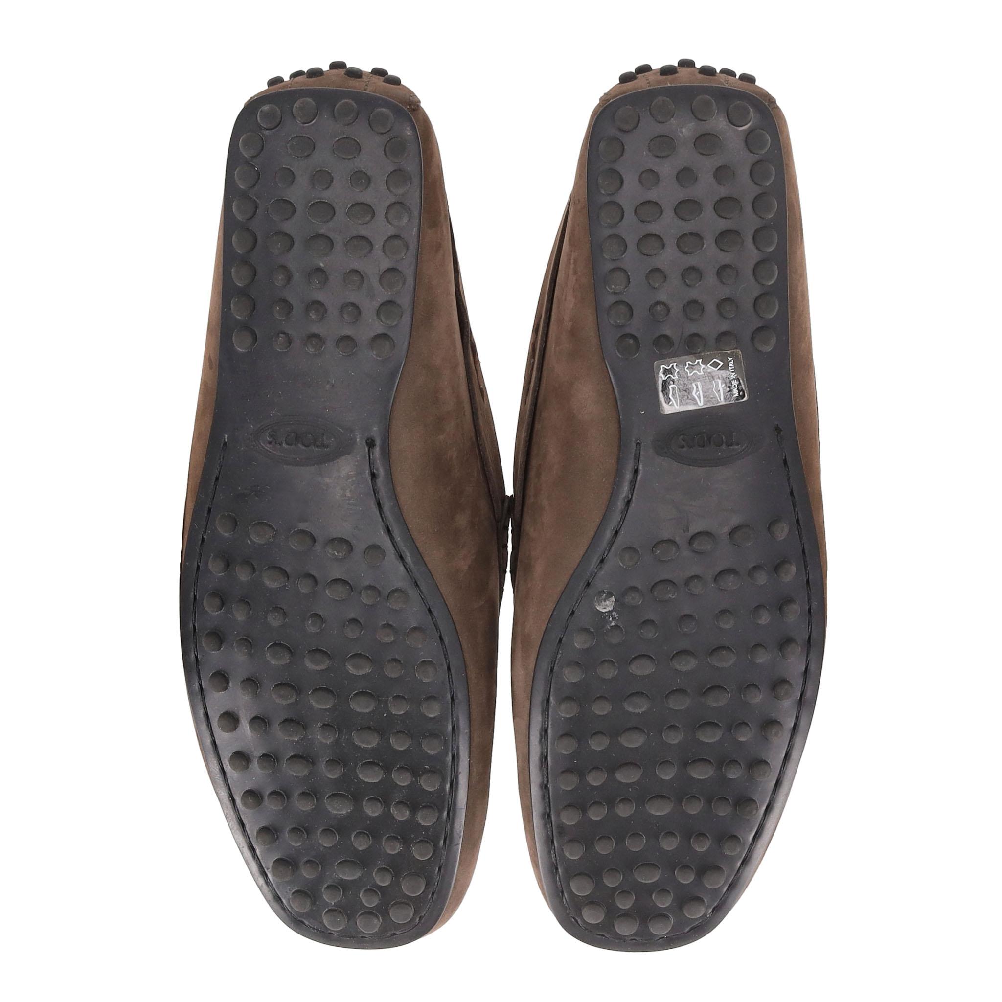 Tod's Leo Clamp City Gommino Nubuck Leather Loafers 1