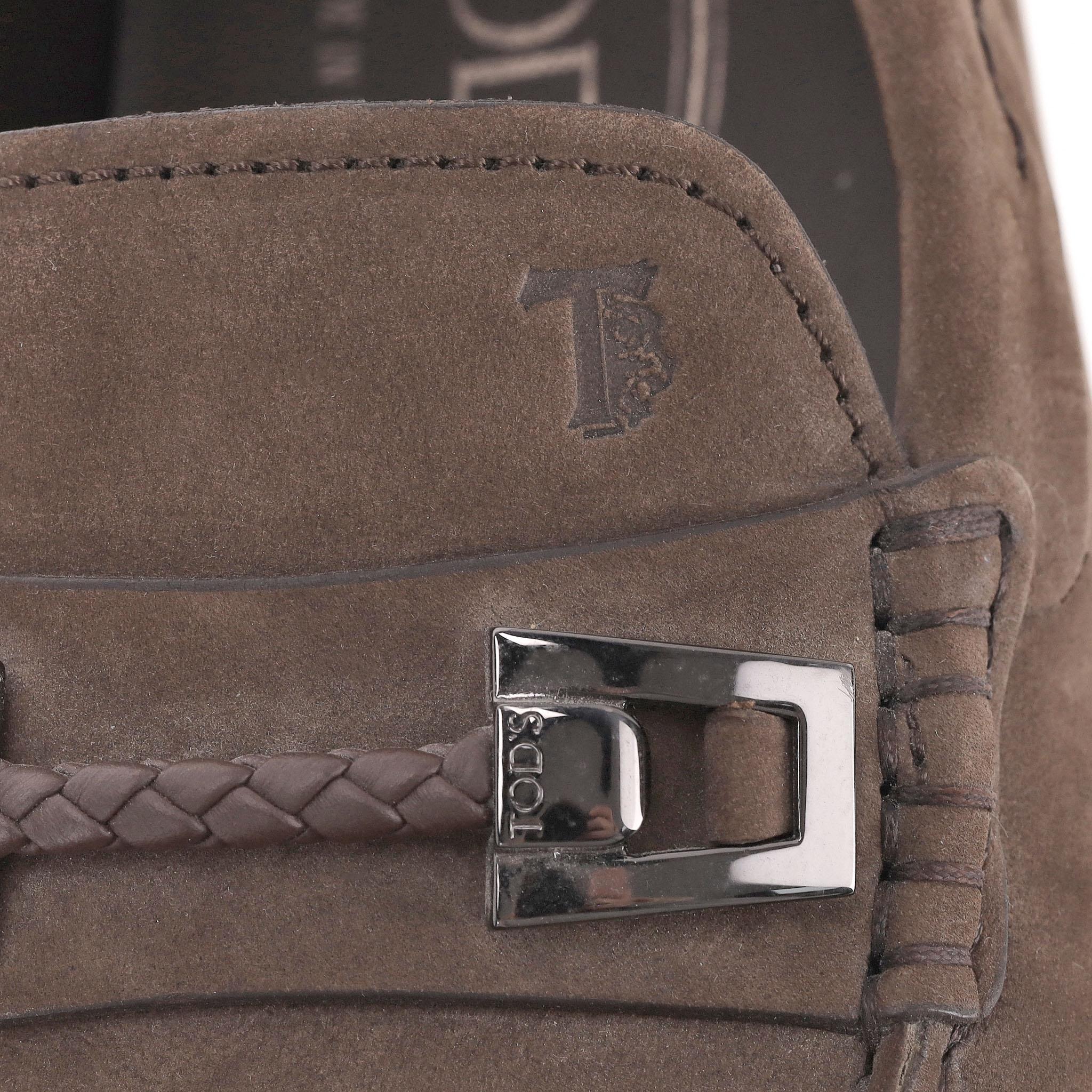 Tod's Leo Clamp City Gommino Nubuck Leather Loafers 2