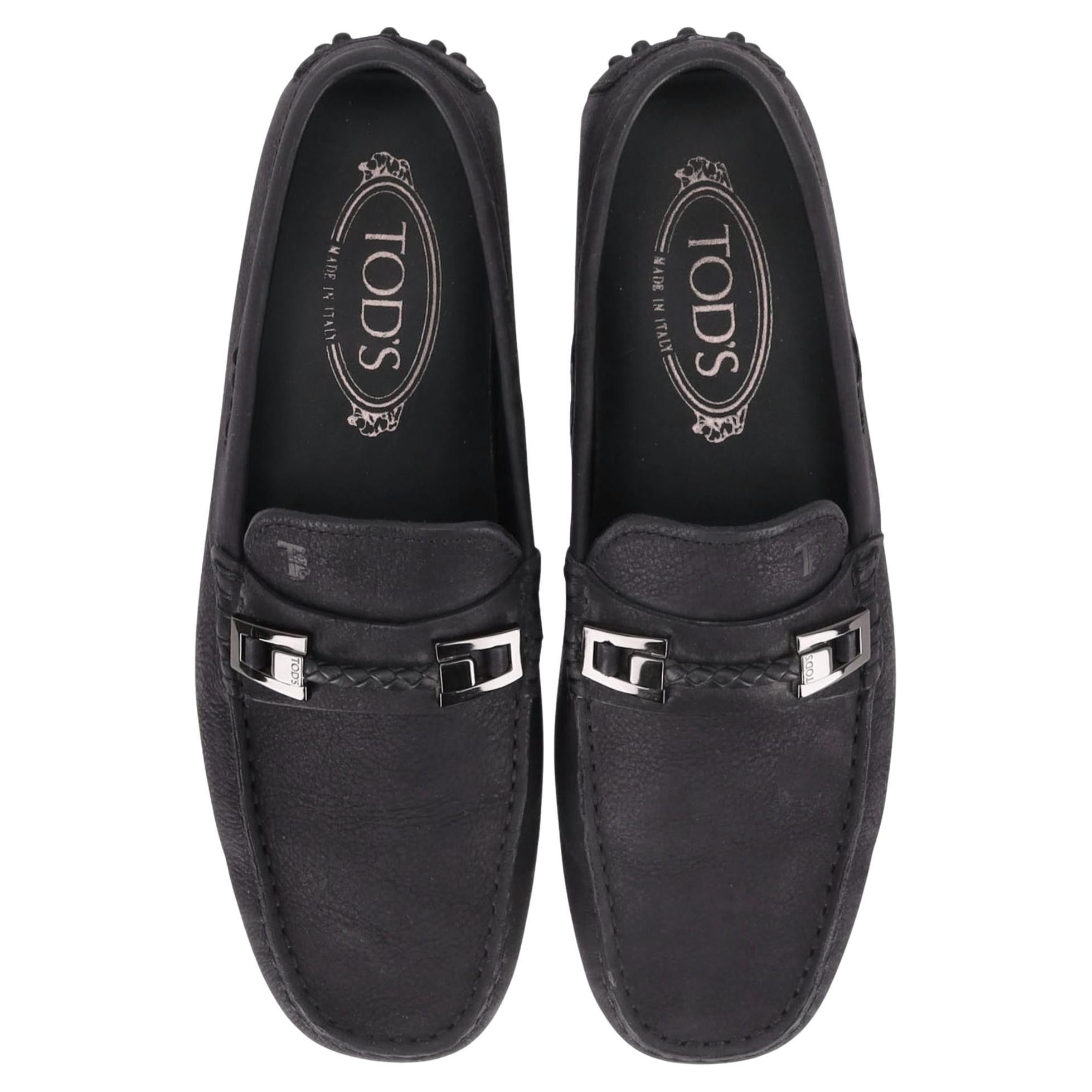 Tod's Leo Clamp City Gommino Nubuck Leather Loafers