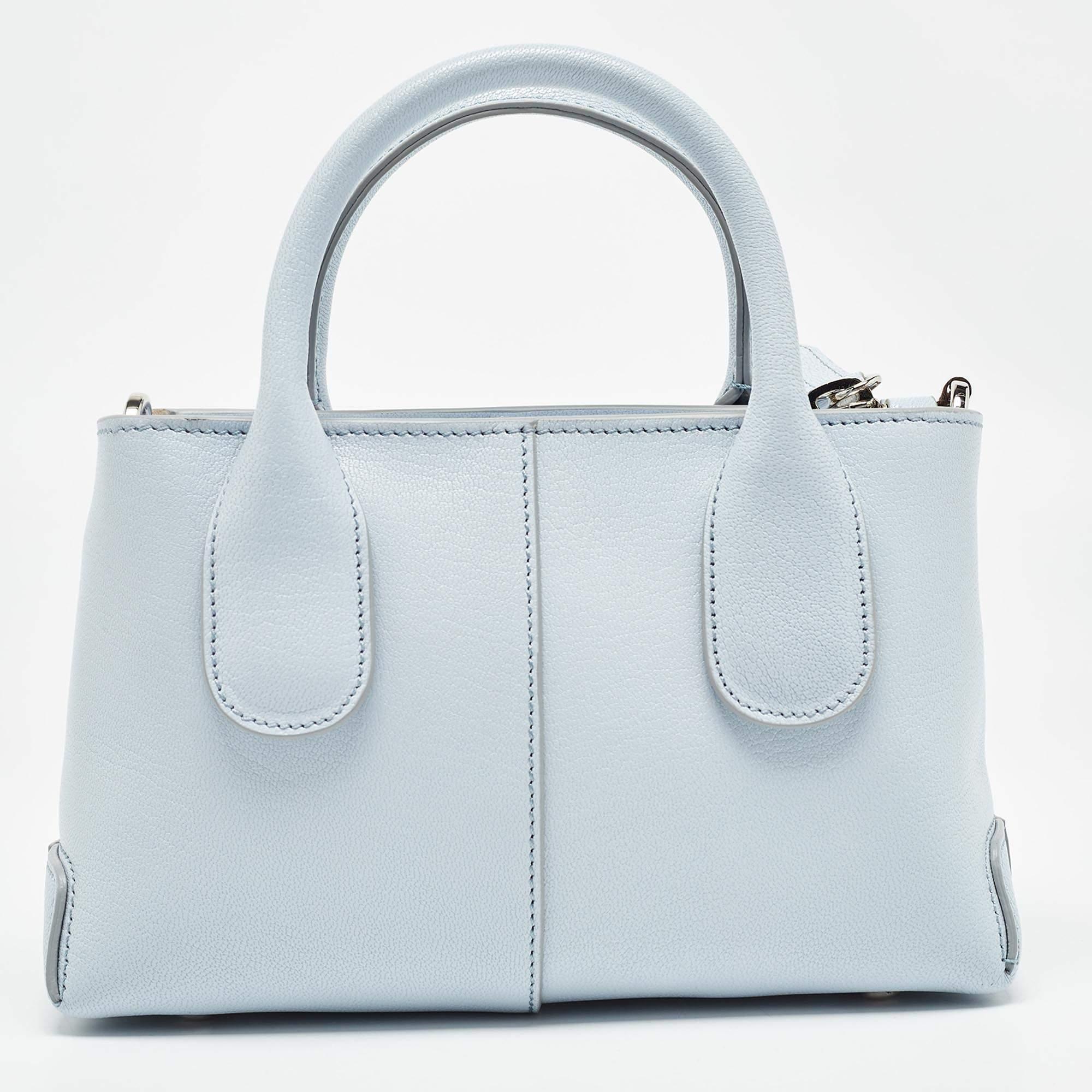 Women's Tod's Light Blue Leather Mini Di Bag For Sale