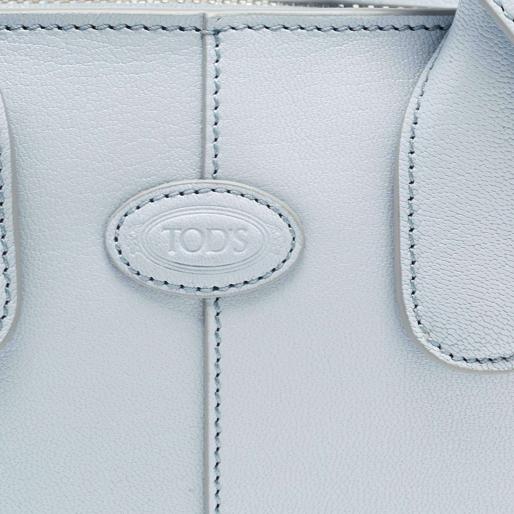 Tod's Light Blue Leather Mini Di Bag For Sale 1