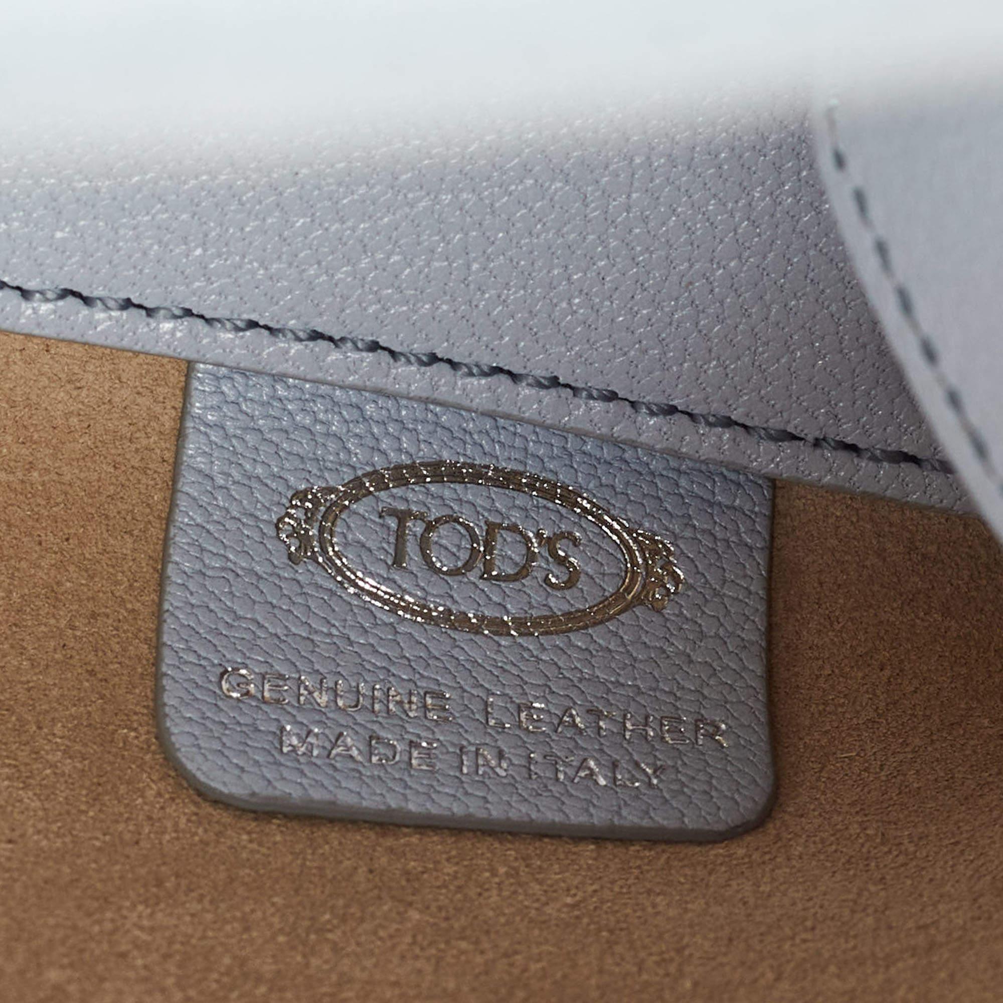 Tod's Light Blue Leather Mini Di Bag For Sale 4