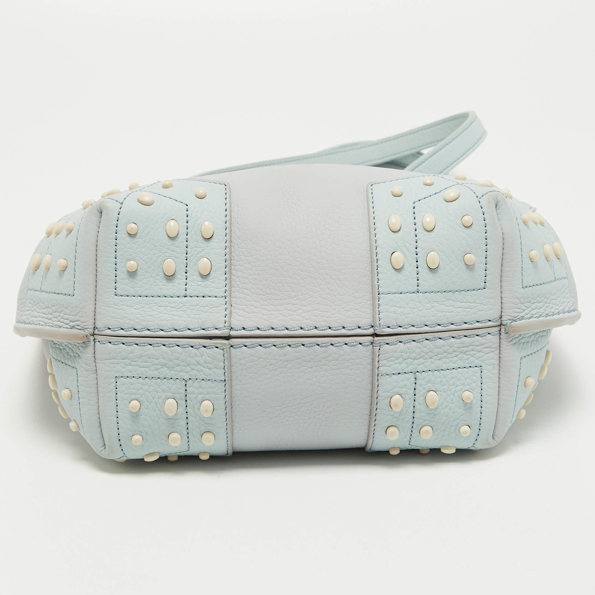 Tod's Light Blue Leather Wave Tote 3