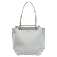 Tod's Light Blue Leather Wave Tote