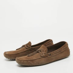 Tod's Light Brown Suede Bow Loafers Size 44.5