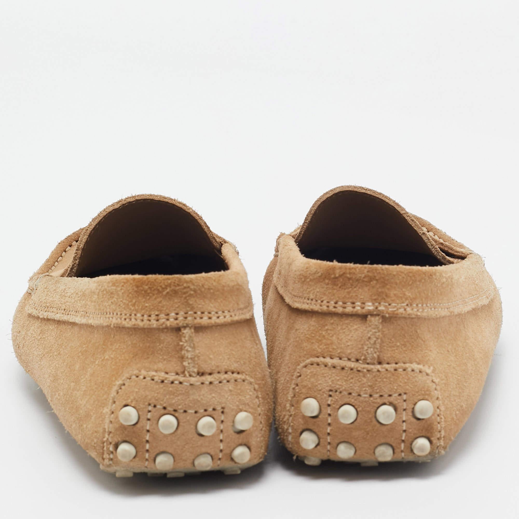 Tod's Light Brown Suede Penny Loafers Size 35 For Sale 1