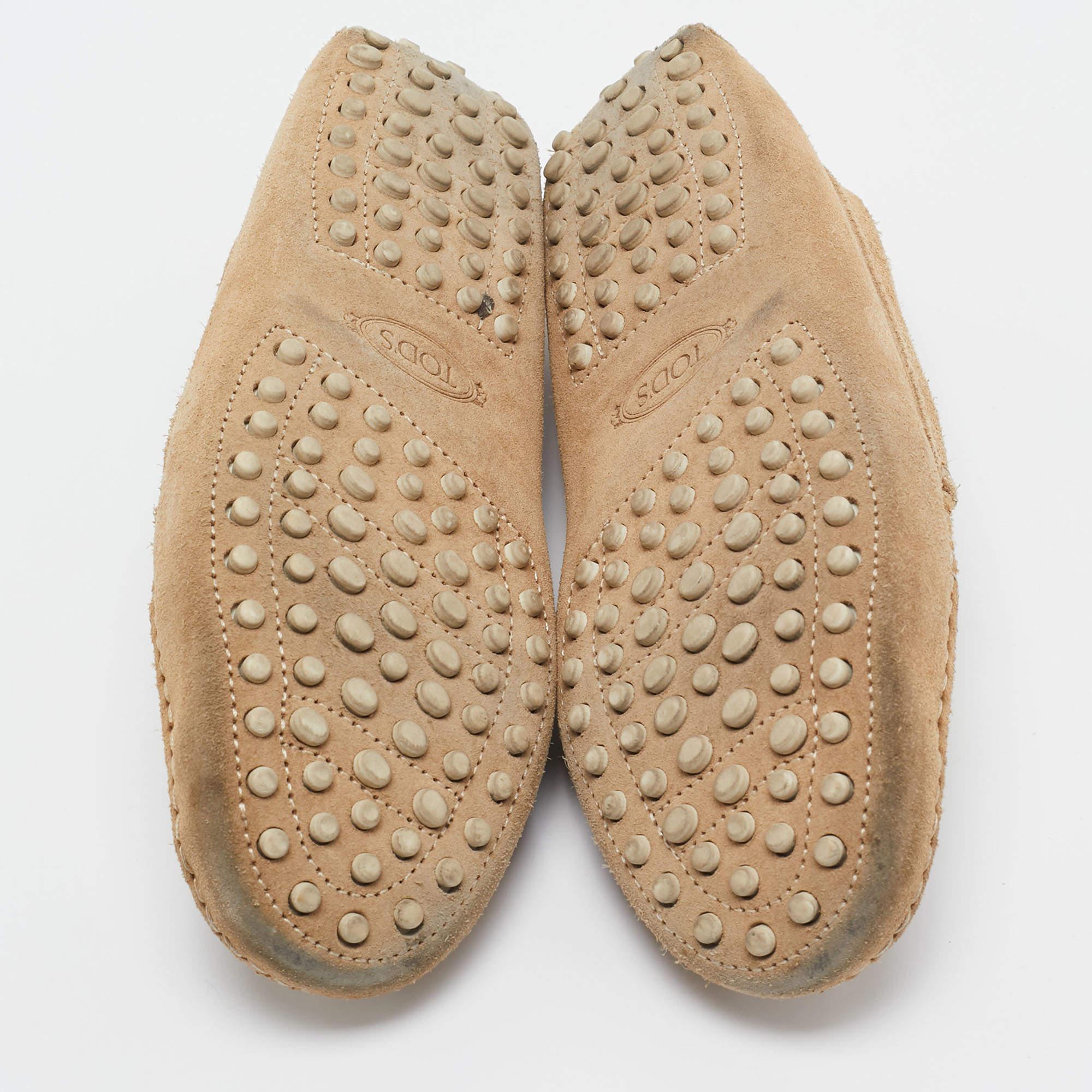 Tod's Light Brown Suede Penny Loafers Size 35 For Sale 2