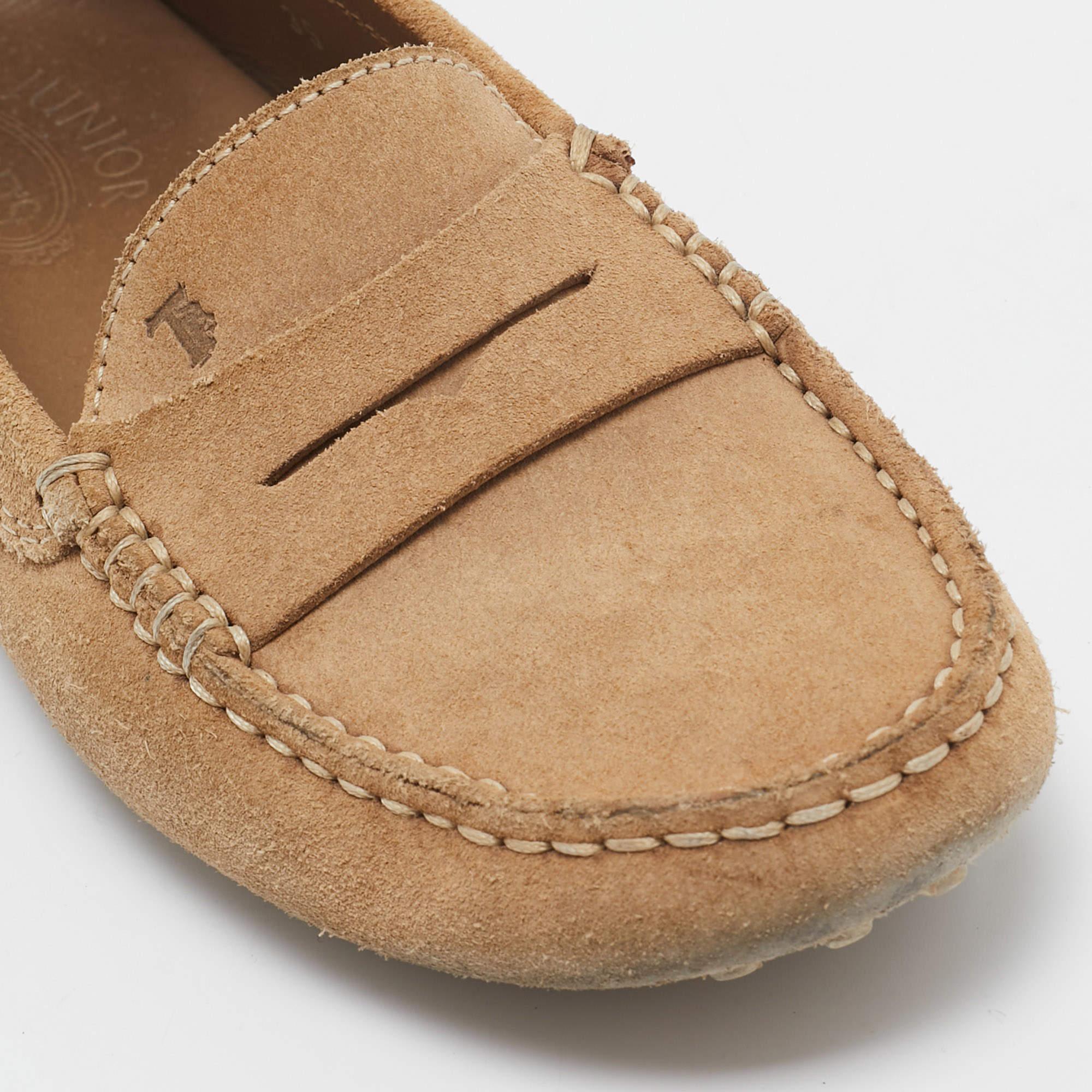 Tod's Light Brown Suede Penny Loafers Size 35 For Sale 3